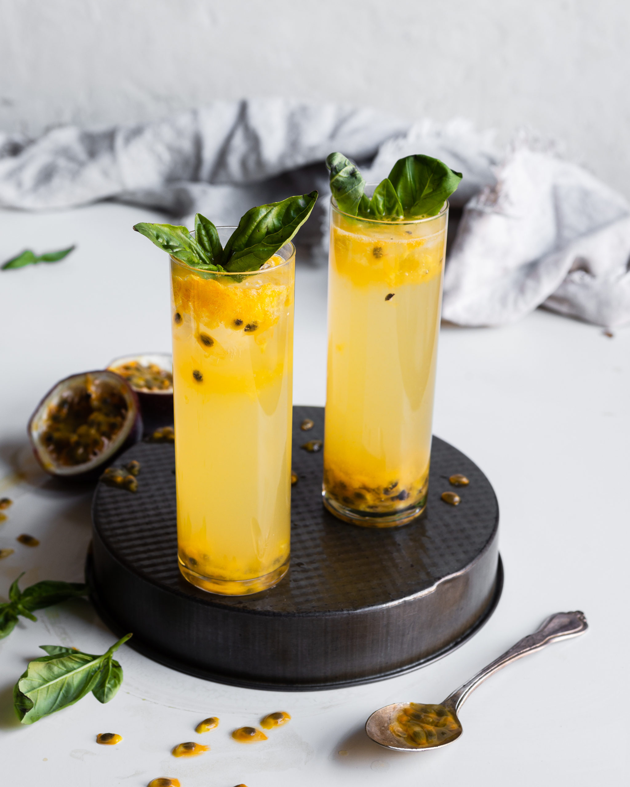 Passion Fruit Cocktail with Basil rachel gurjar