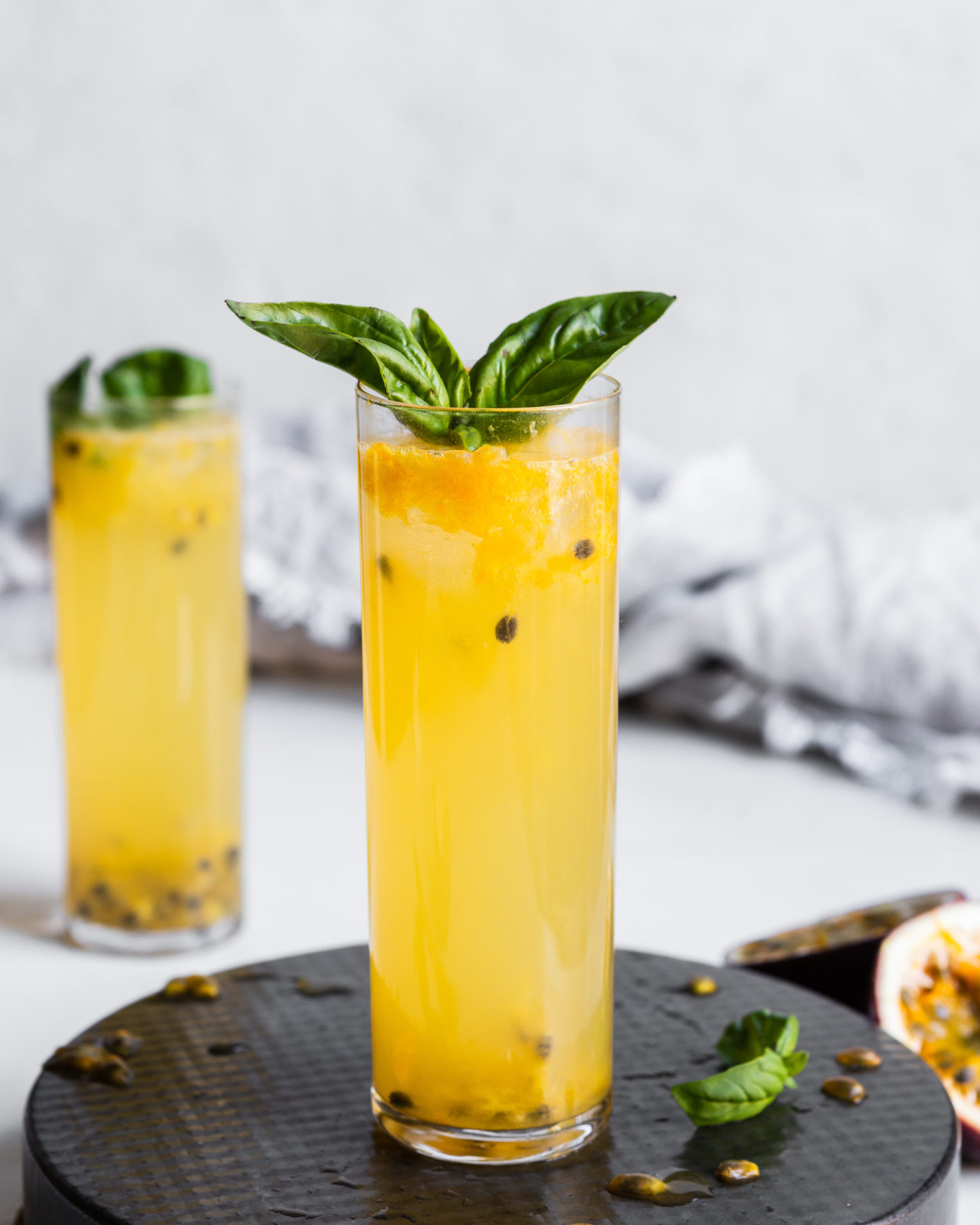 Passion Fruit Cocktail with Basil - rachel gurjar