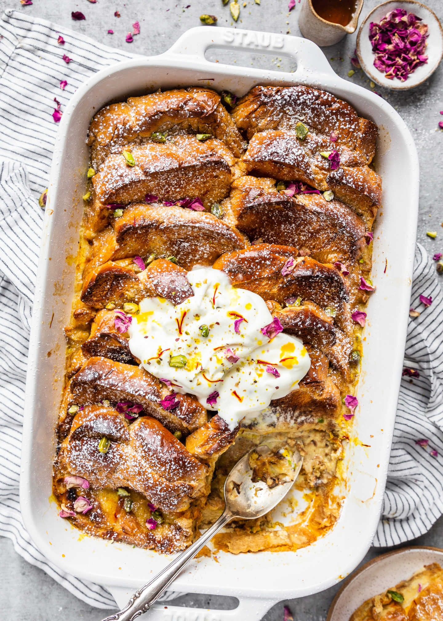 Baked Cardamom Saffron French Toast