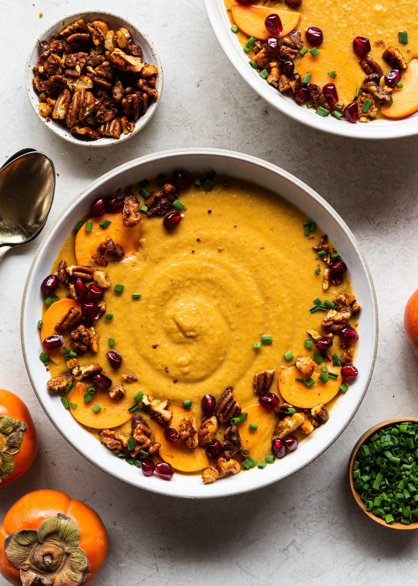 Winter Squash & Persimmon Soup with Spiced.