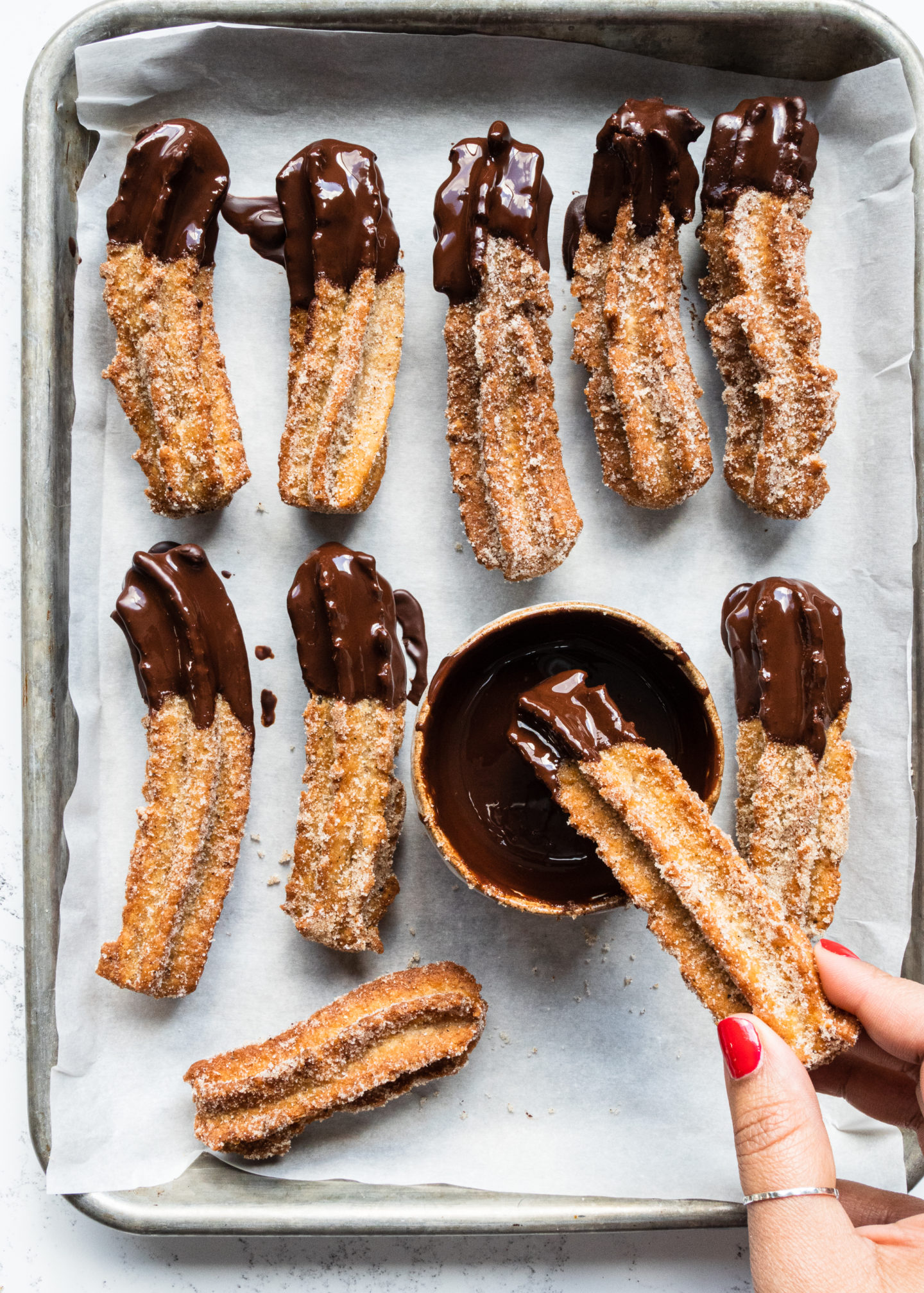 Chai Spiced Churros with Chocolate Sauce