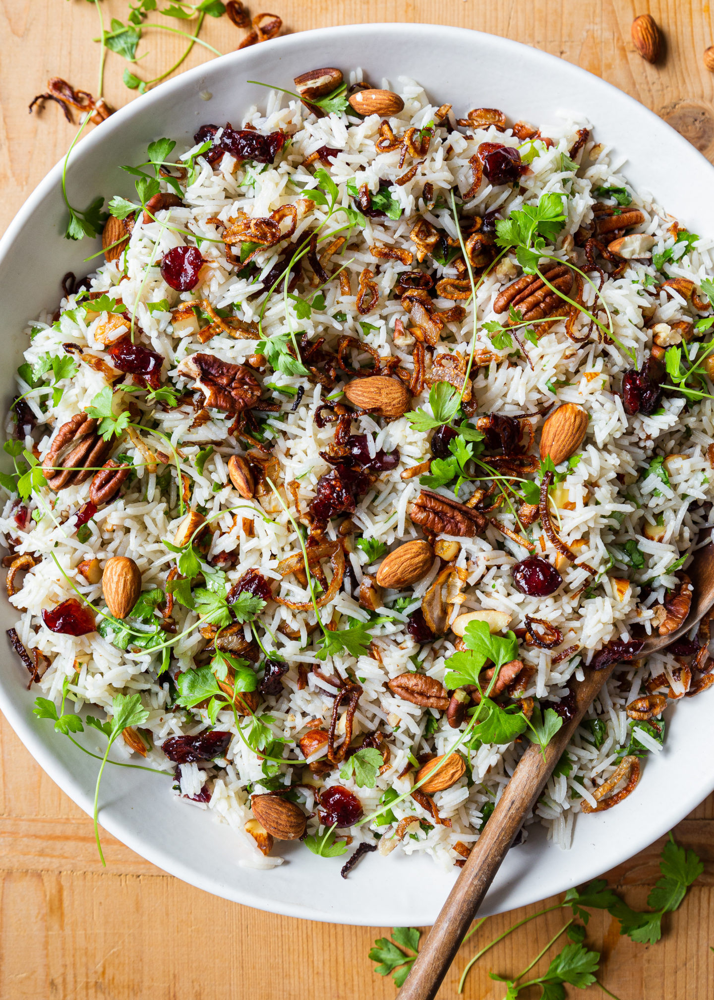 Cranberry Rice with Crispy Shallots and Nuts