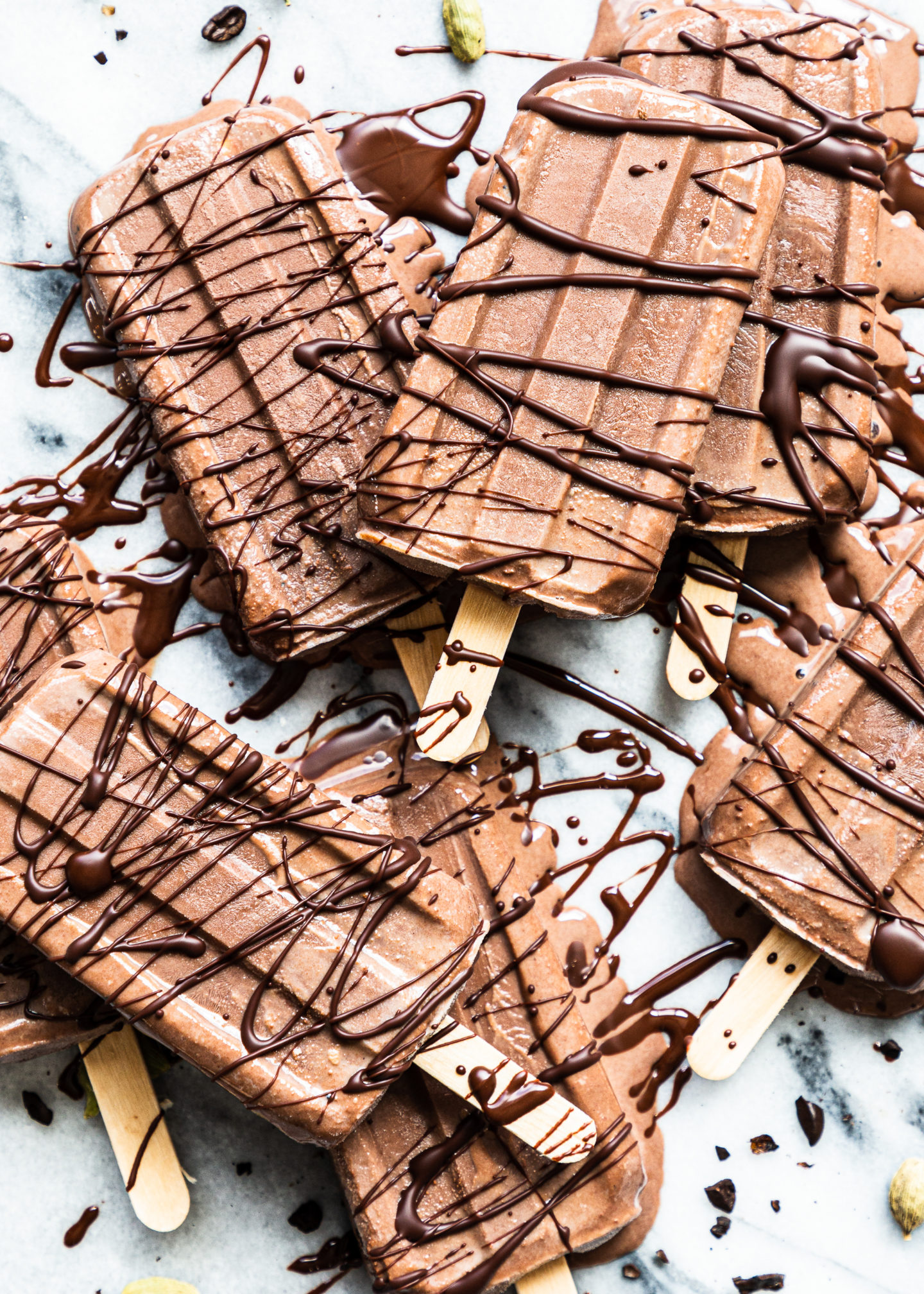 Coffee and Cardamom Fudge Pops