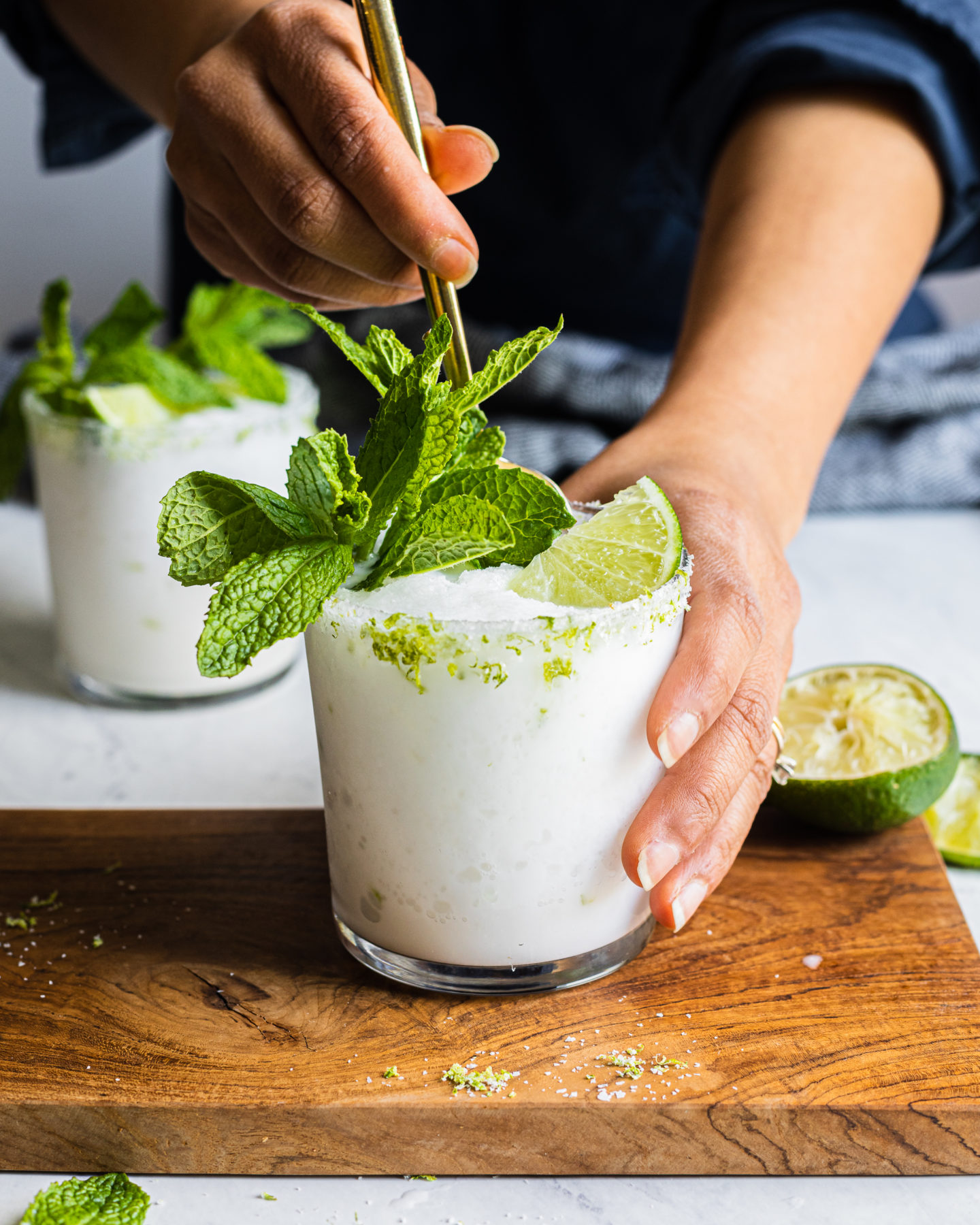 Coconut Lime Margarita with Mint