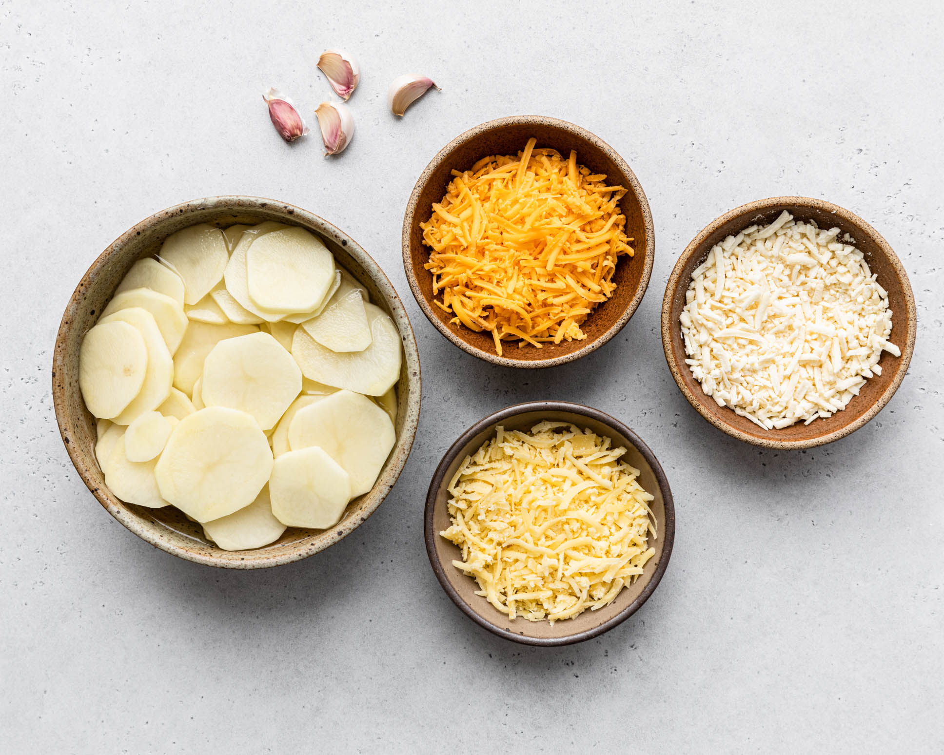 Cheesy Potato Gratin with Garlic and Shallots