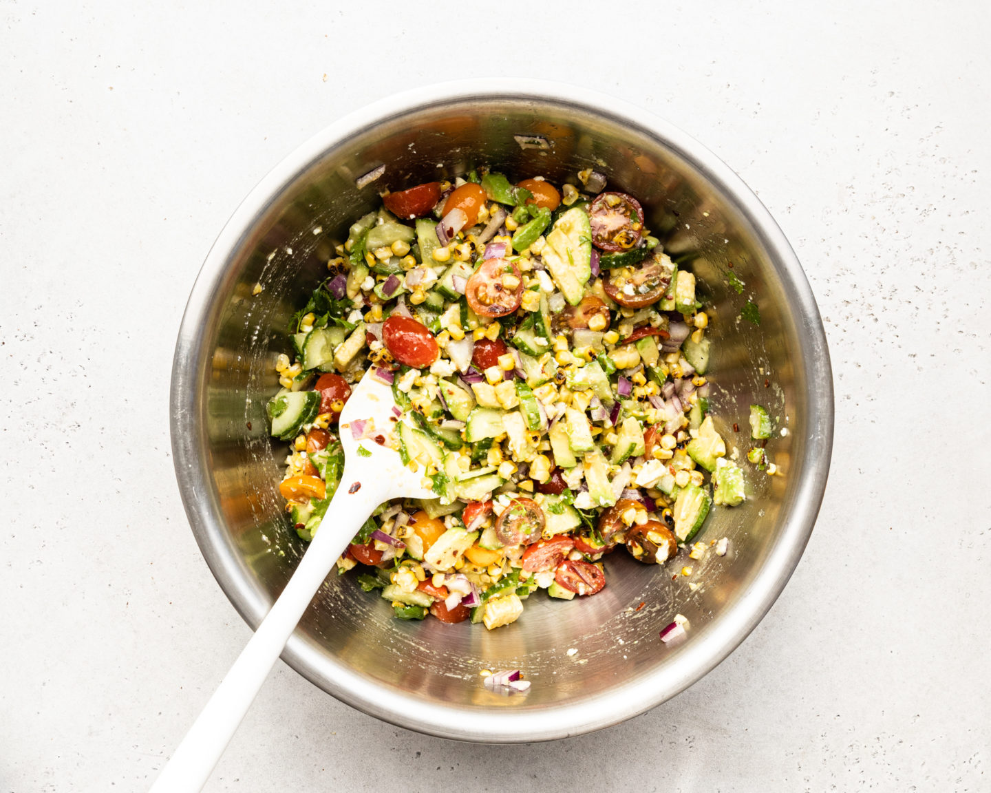 tossed charred corn salad