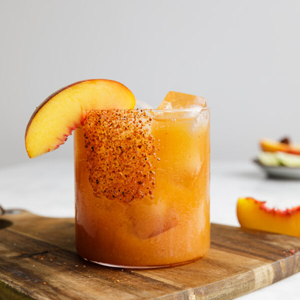 Hot Honey Peach Mezcal Margarita