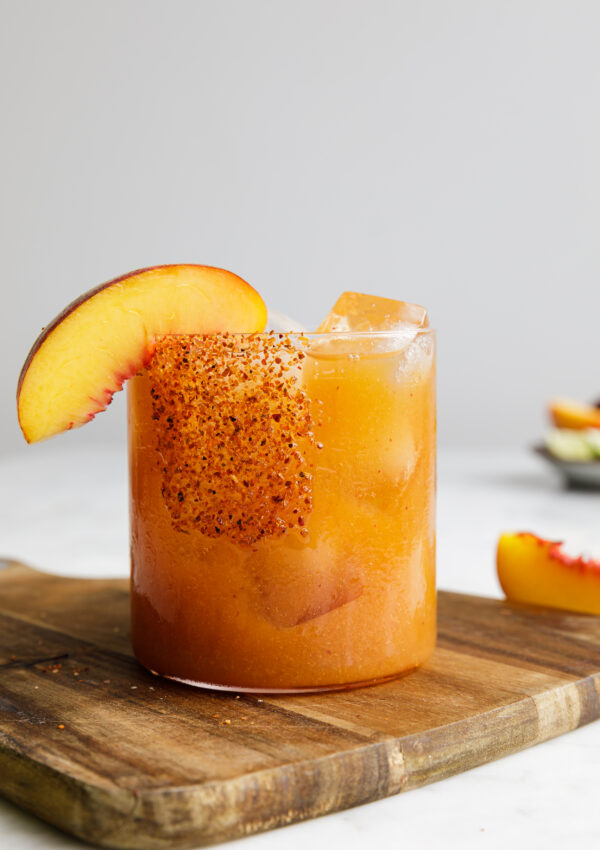 Hot Honey Peach Mezcal Margarita