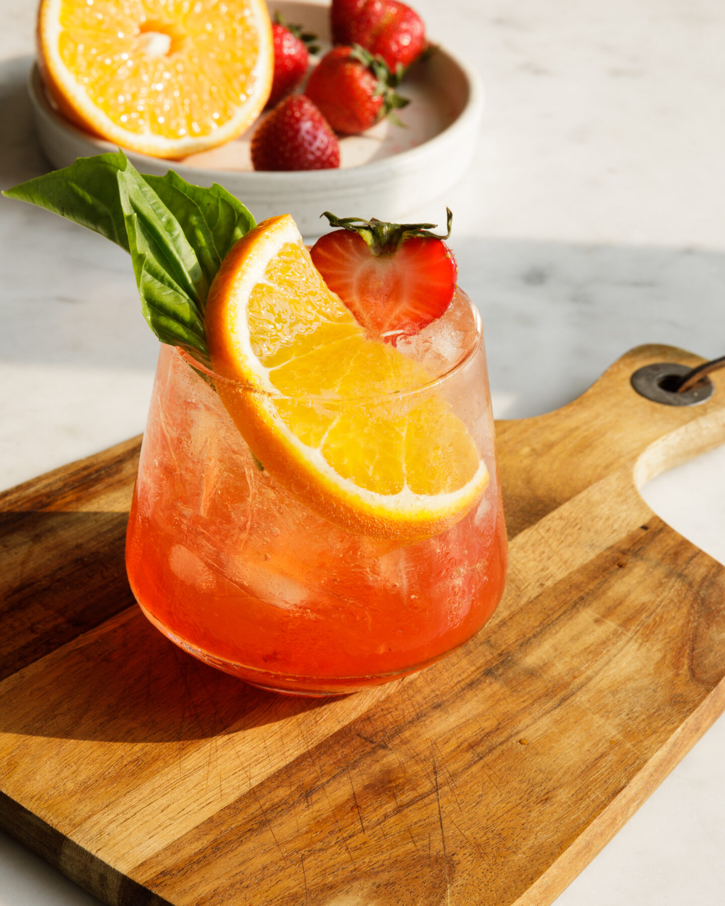 Strawberry Basil Aperol Spritz-
