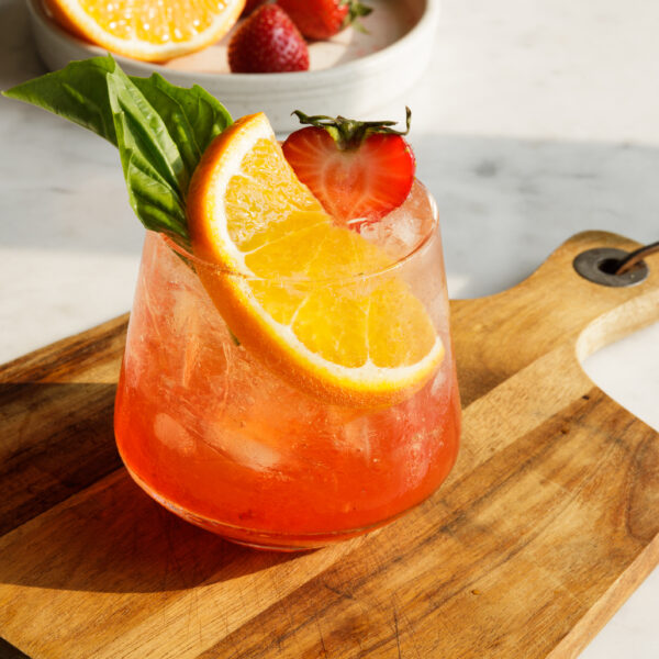 Strawberry Basil Aperol Spritz